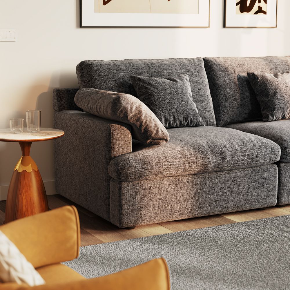 CozyLoom Dual Seat Modular Fabric Sofa - Exclusivia