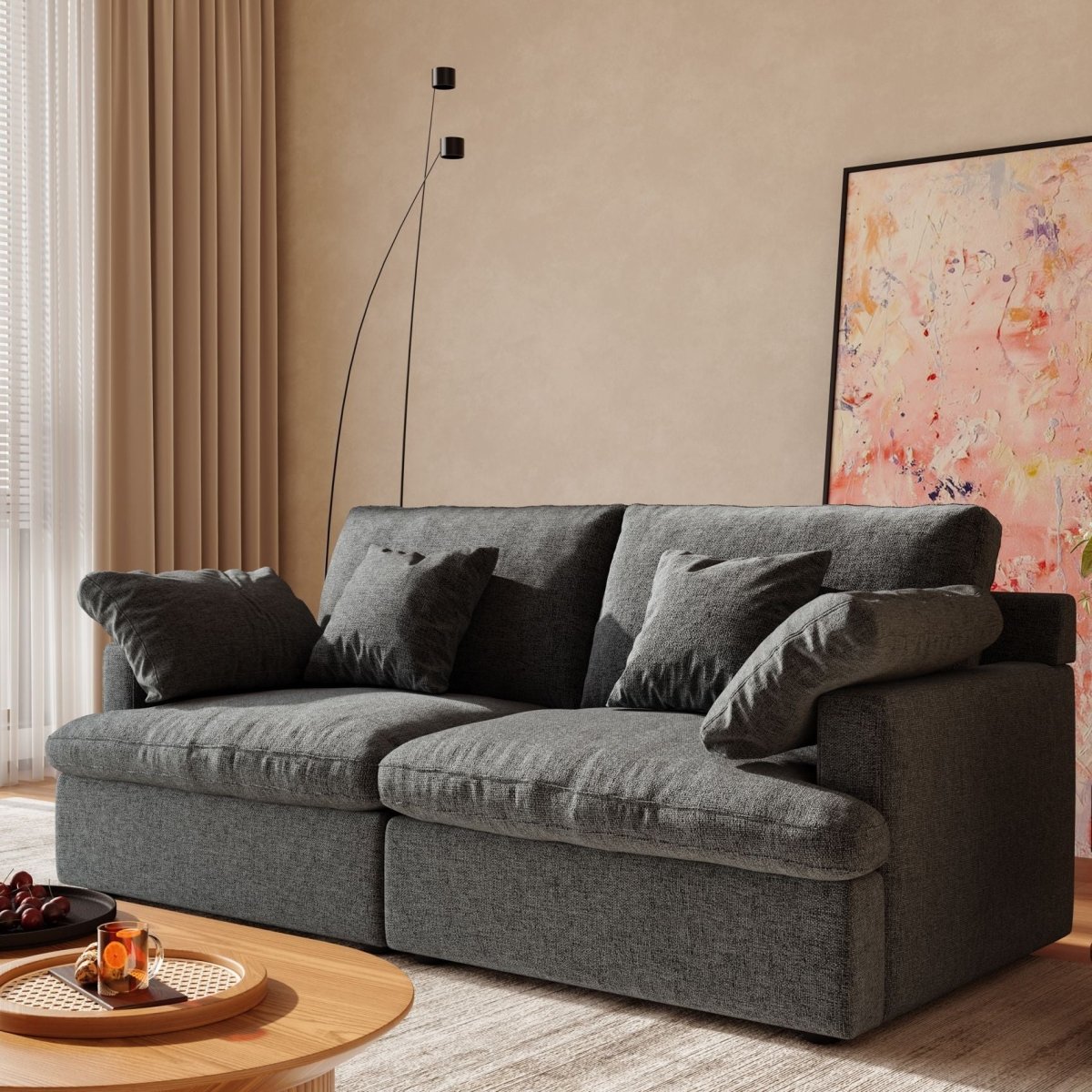 CozyLoom Dual Seat Modular Fabric Sofa - Exclusivia
