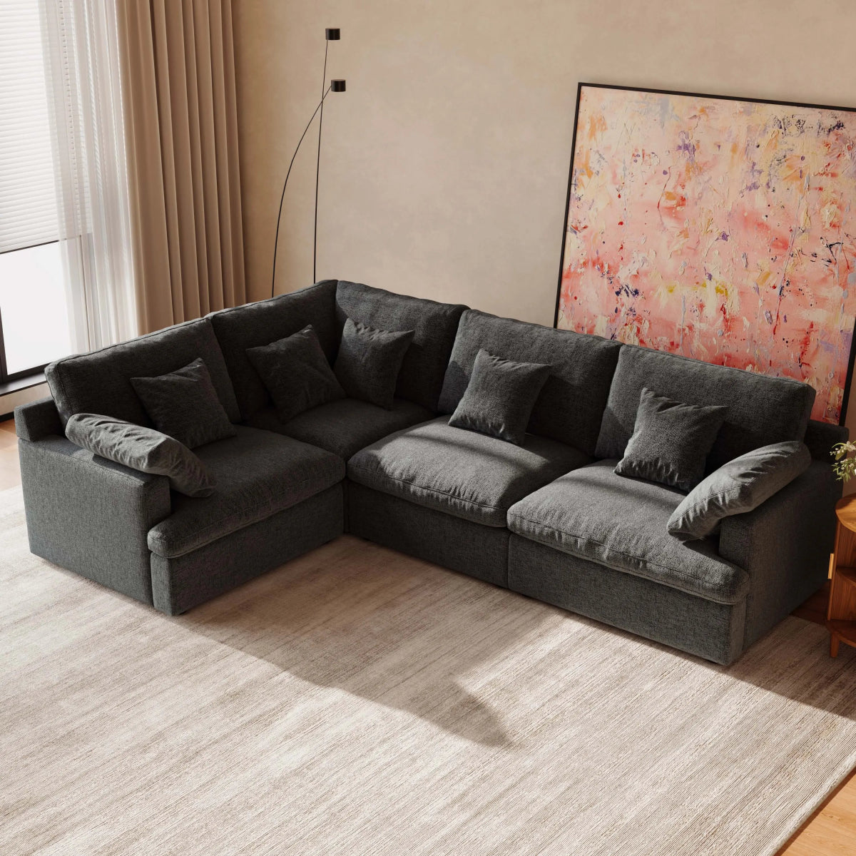 CozyLoom Dual Seat Modular Fabric Sofa - Exclusivia
