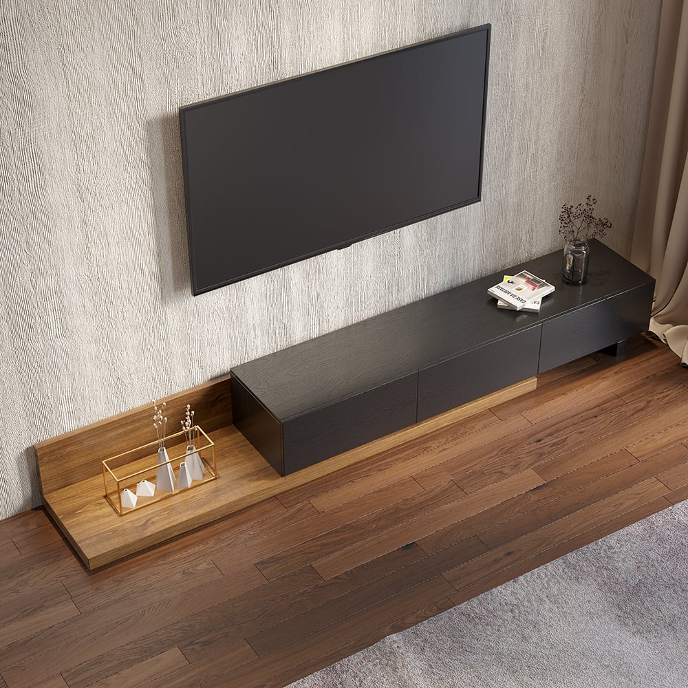 Crator Extendable Wood TV Stand, 200 cm - Exclusivia