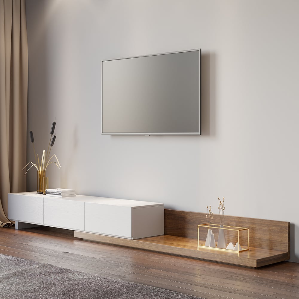 Crator Extendable Wood TV Stand, 200 cm - Exclusivia