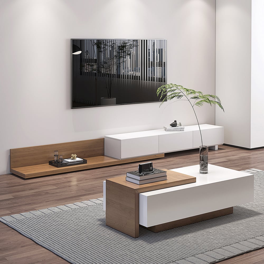 Crator Extendable Wood TV Stand, 200 cm - Exclusivia