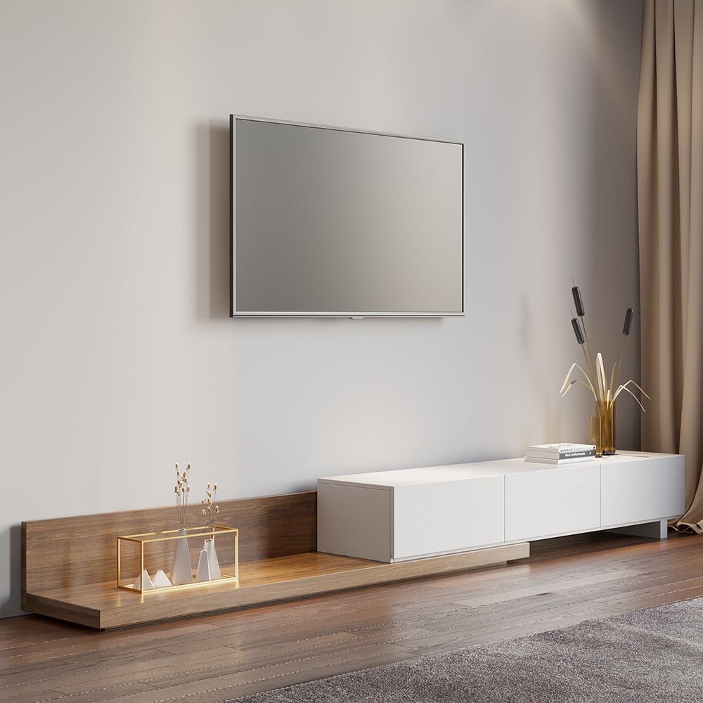 Crator Extendable Wood TV Stand, 200 cm - Exclusivia