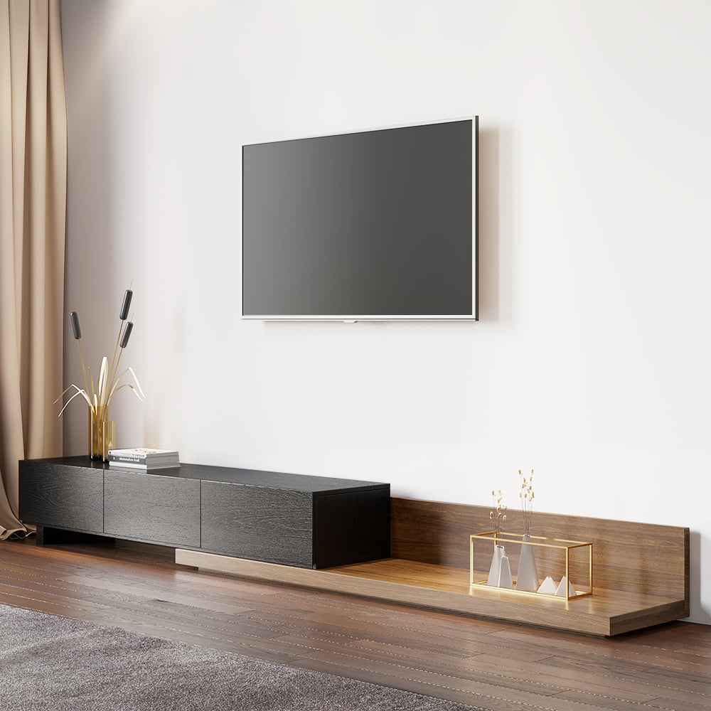 Crator Extendable Wood TV Stand, 200 cm - Exclusivia