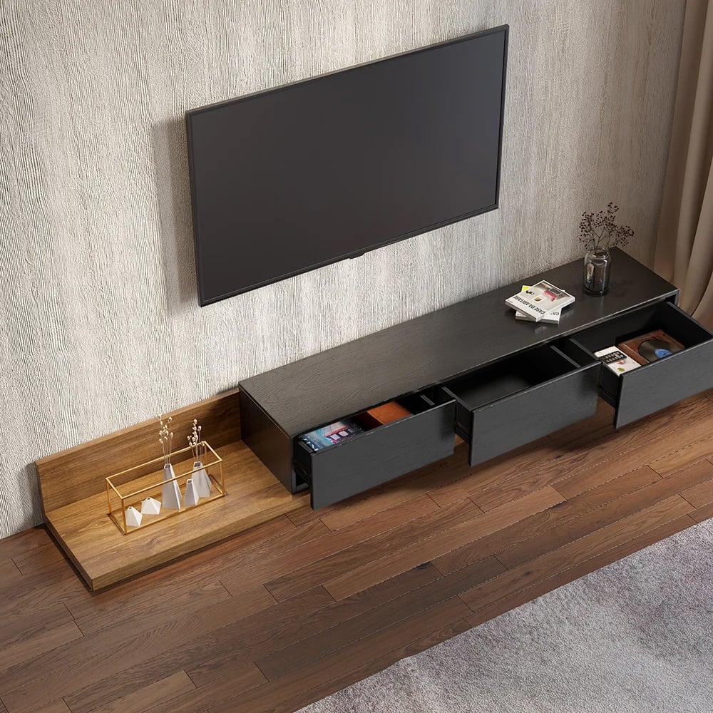 Crator Extendable Wood TV Stand, 200 cm - Exclusivia