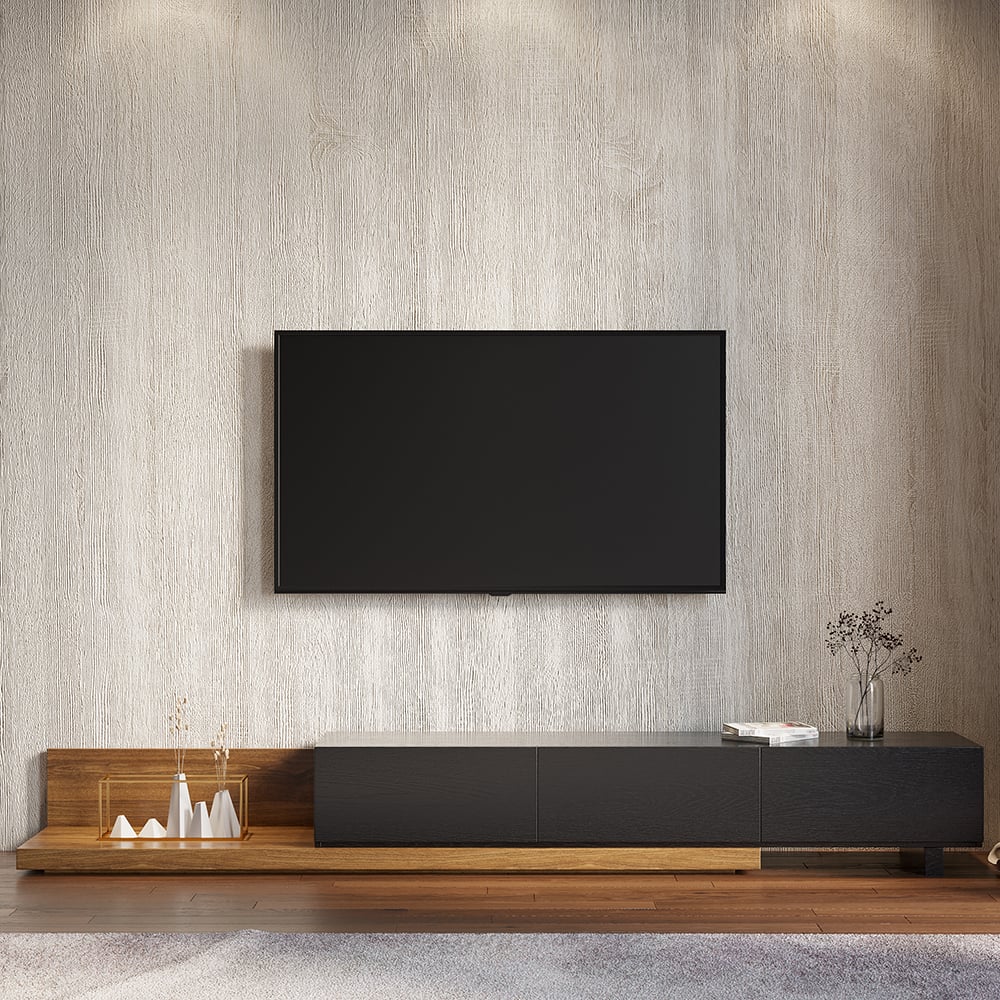 Crator Extendable Wood TV Stand, 200 cm - Exclusivia