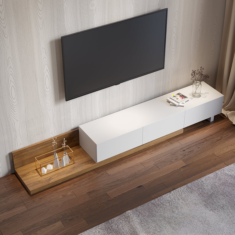 Crator Extendable Wood TV Stand, 200 cm - Exclusivia