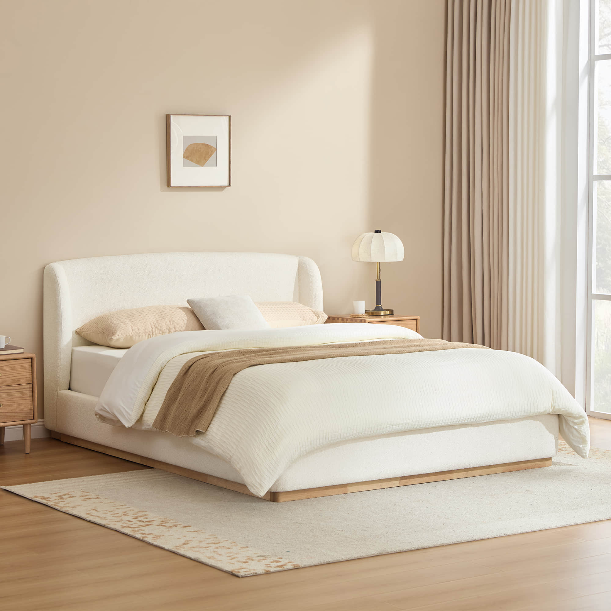 Ronan Bouclé Platform Bed