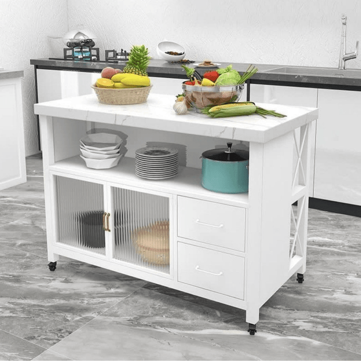 CREST Modern Marble Kitchen Island - Exclusivia