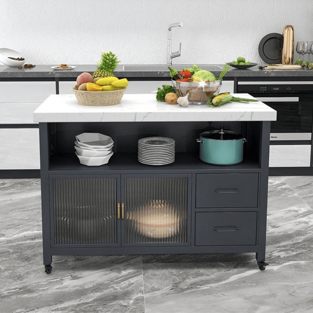 CREST Modern Marble Kitchen Island - Exclusivia