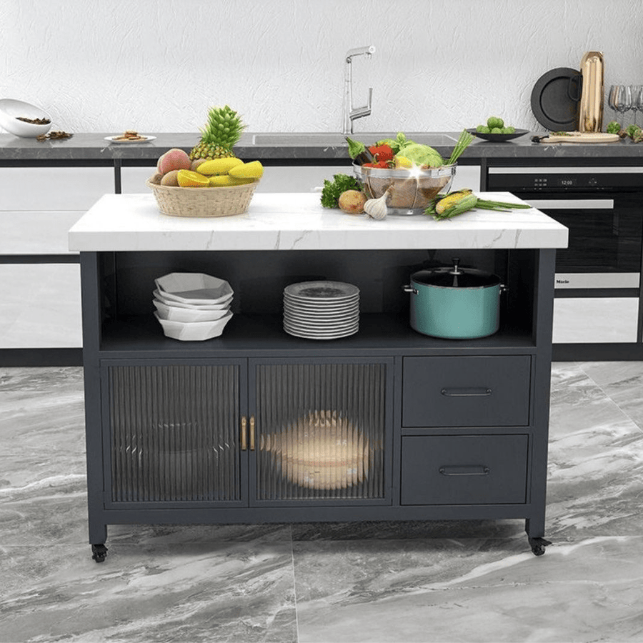 CREST Modern Marble Kitchen Island - Exclusivia