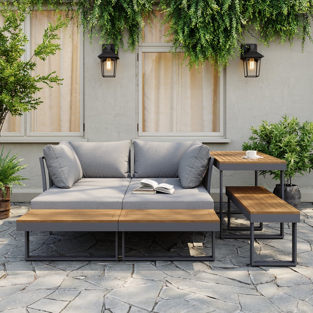 Cresta Contemporary Outdoor Sectional Sofa Set - Exclusivia