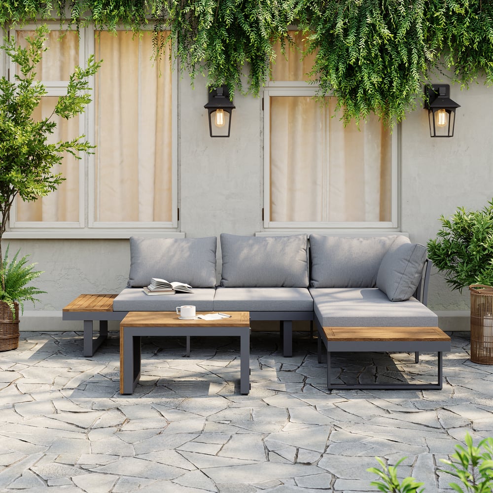 Cresta Contemporary Outdoor Sectional Sofa Set - Exclusivia
