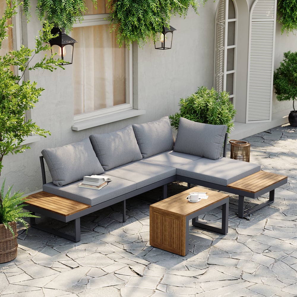 Cresta Contemporary Outdoor Sectional Sofa Set - Exclusivia