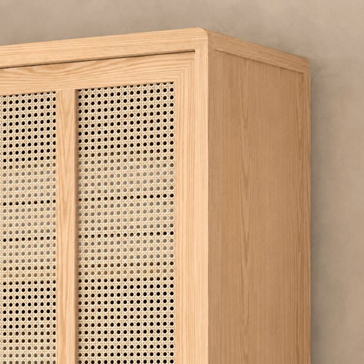 Dewi Japandi Rattan Wardrobe - Exclusivia