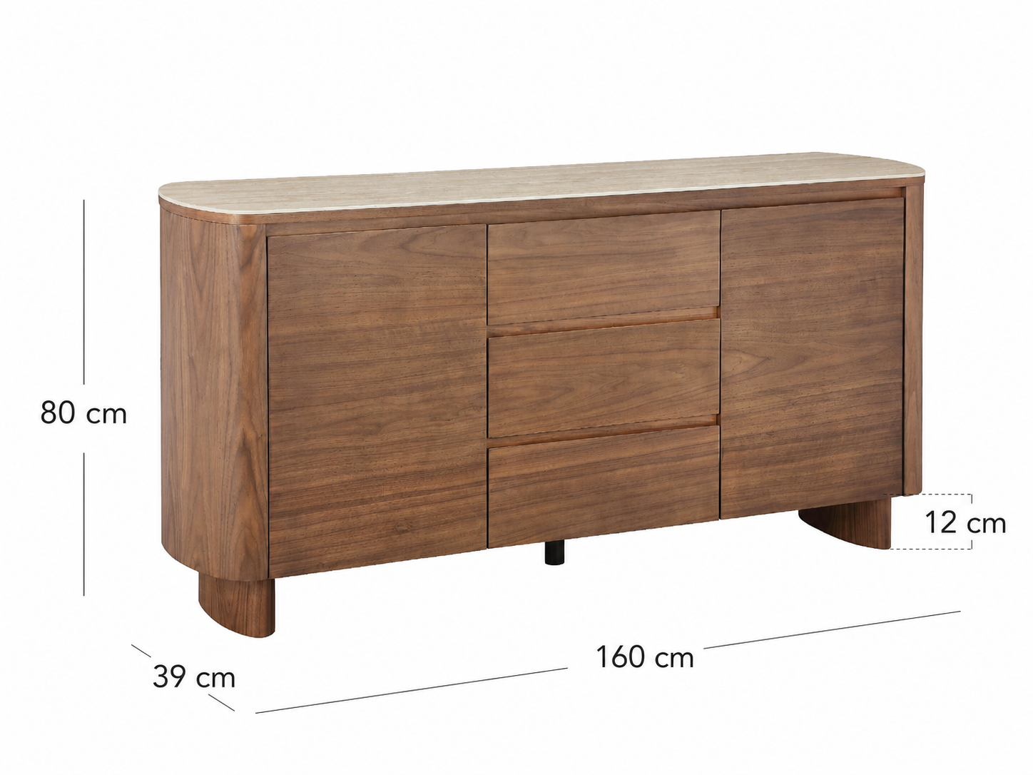 CARDEN Mid-Century Natural Wood Sideboard Buffet