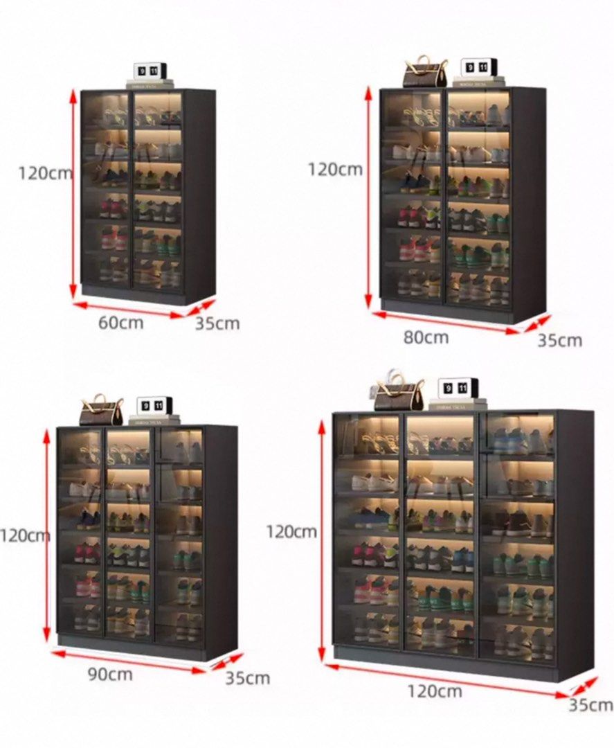 Vitrine Modern Glass Shoe Cabinet - Exclusivia