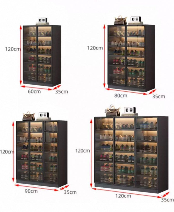 Vitrine Modern Glass Shoe Cabinet - Exclusivia
