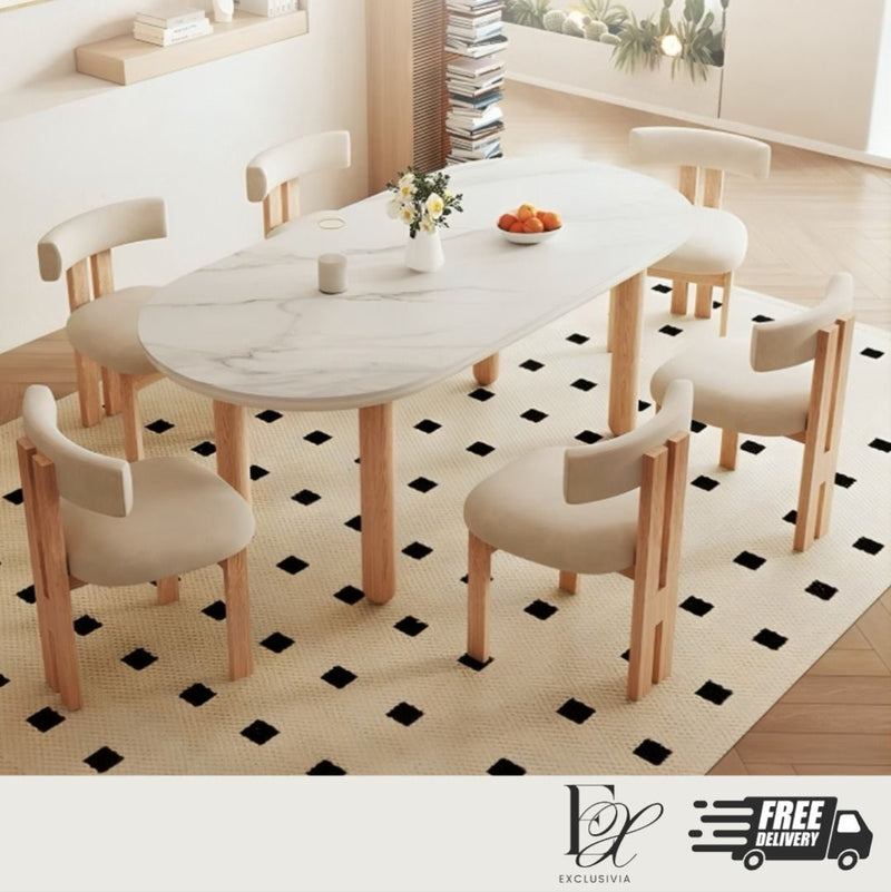 DOVE Japandi Sintered Stone Dining Table - Exclusivia