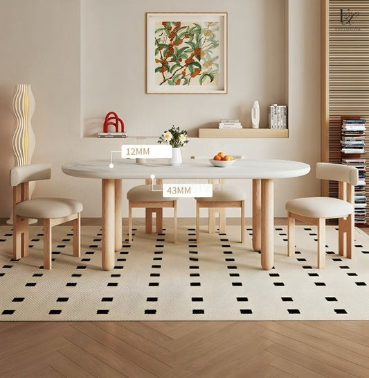 DOVE Japandi Sintered Stone Dining Table - Exclusivia