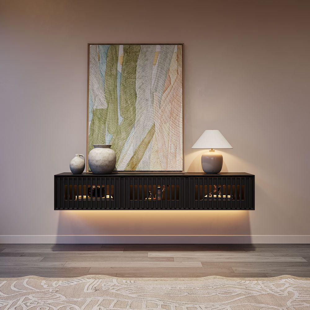 Aeolus Mid-Century Floating LED TV Console