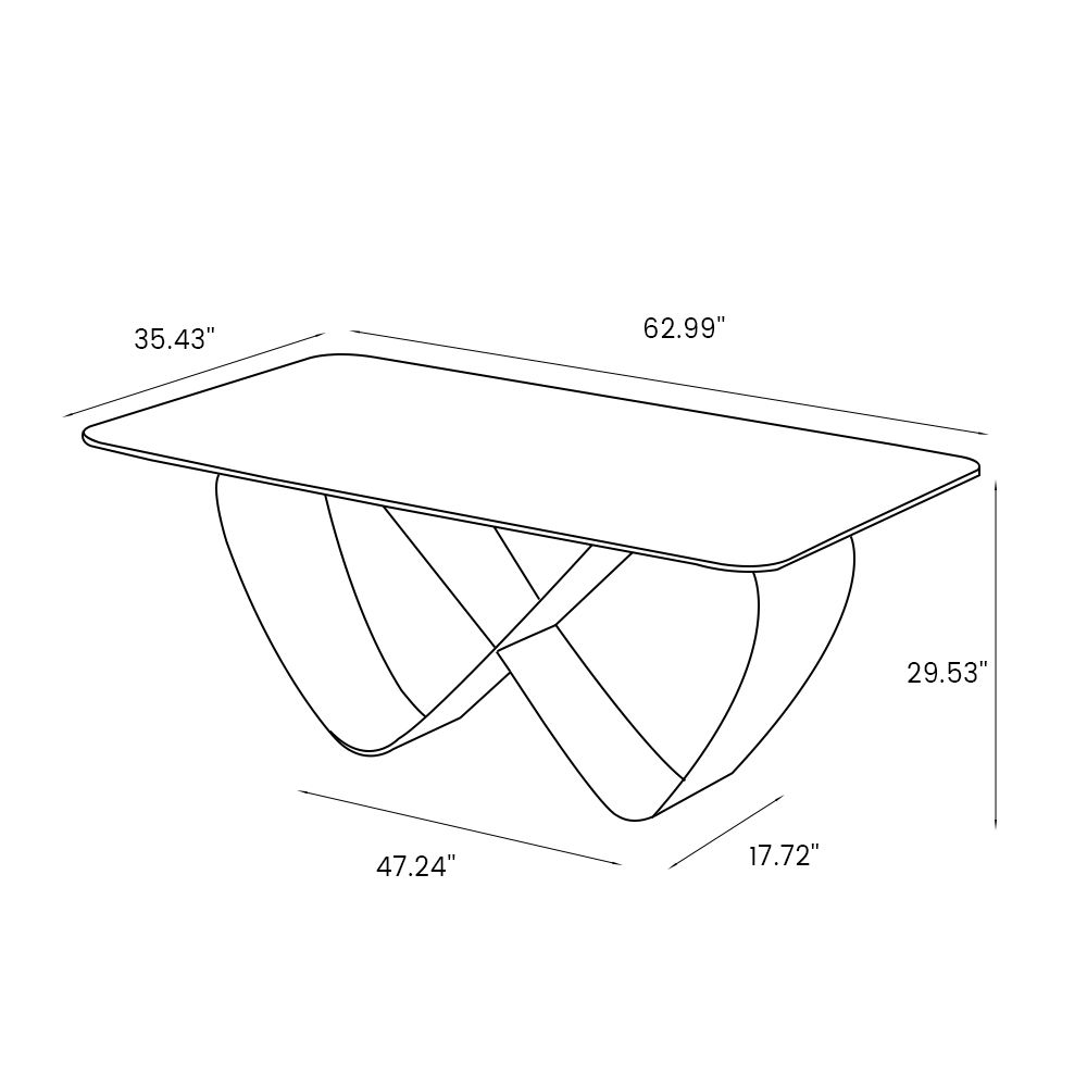 Glossy White / Dark Gray / 160cm Table