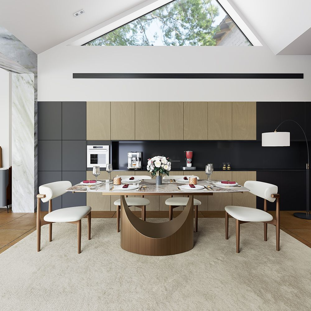 Aurelio Recta Matte Sintered Stone Dining Table