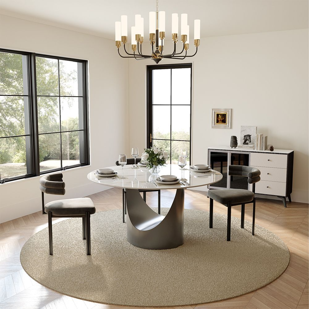 Aurelio Luxe Round Sintered Stone Dining Table