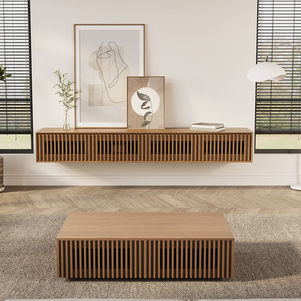 Aeolus Mid-Century Floating LED TV Console