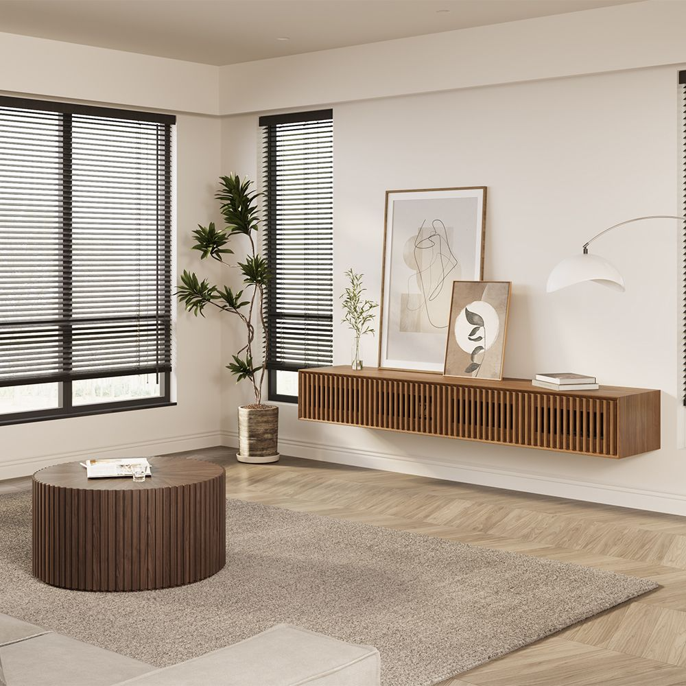 Aeolus Mid-Century Floating LED TV Console