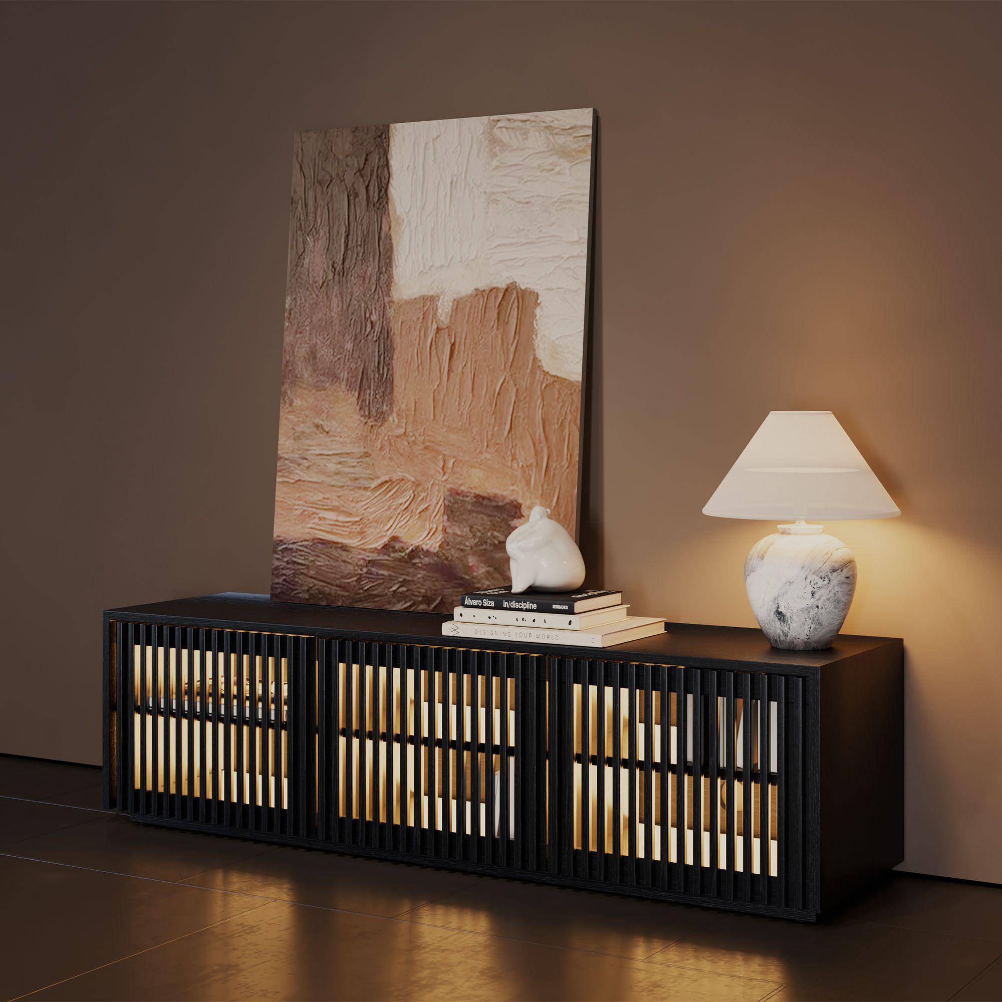 Aeolus Modern Wood TV Stand