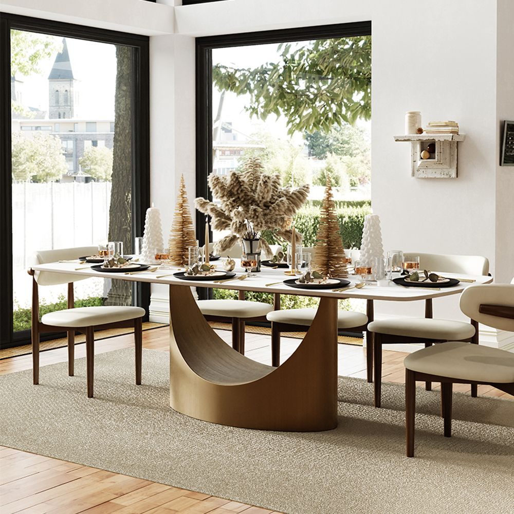 Aurelio Recta Matte Sintered Stone Dining Table