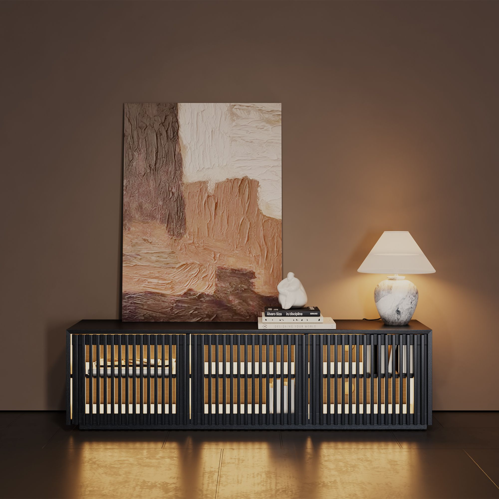 Aeolus Modern Wood TV Stand