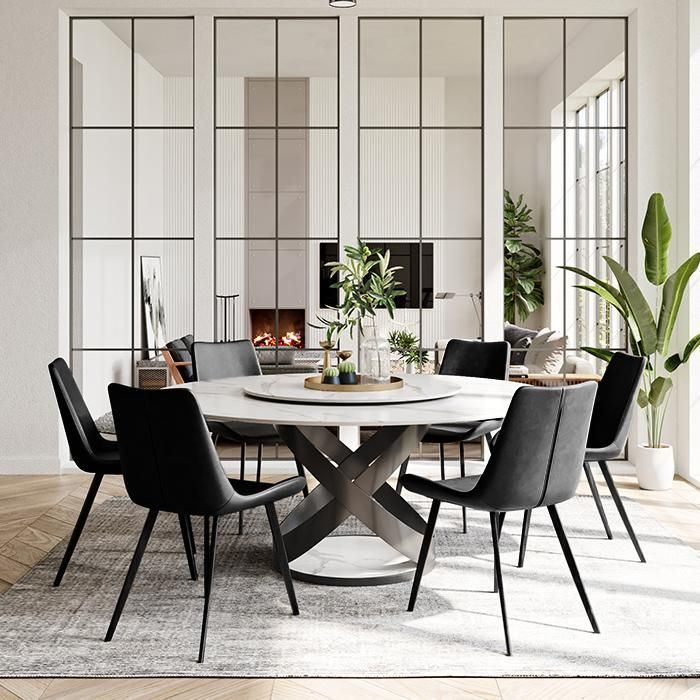 Rivaro Contemporary Leather Dining Chairs (Set of 2)