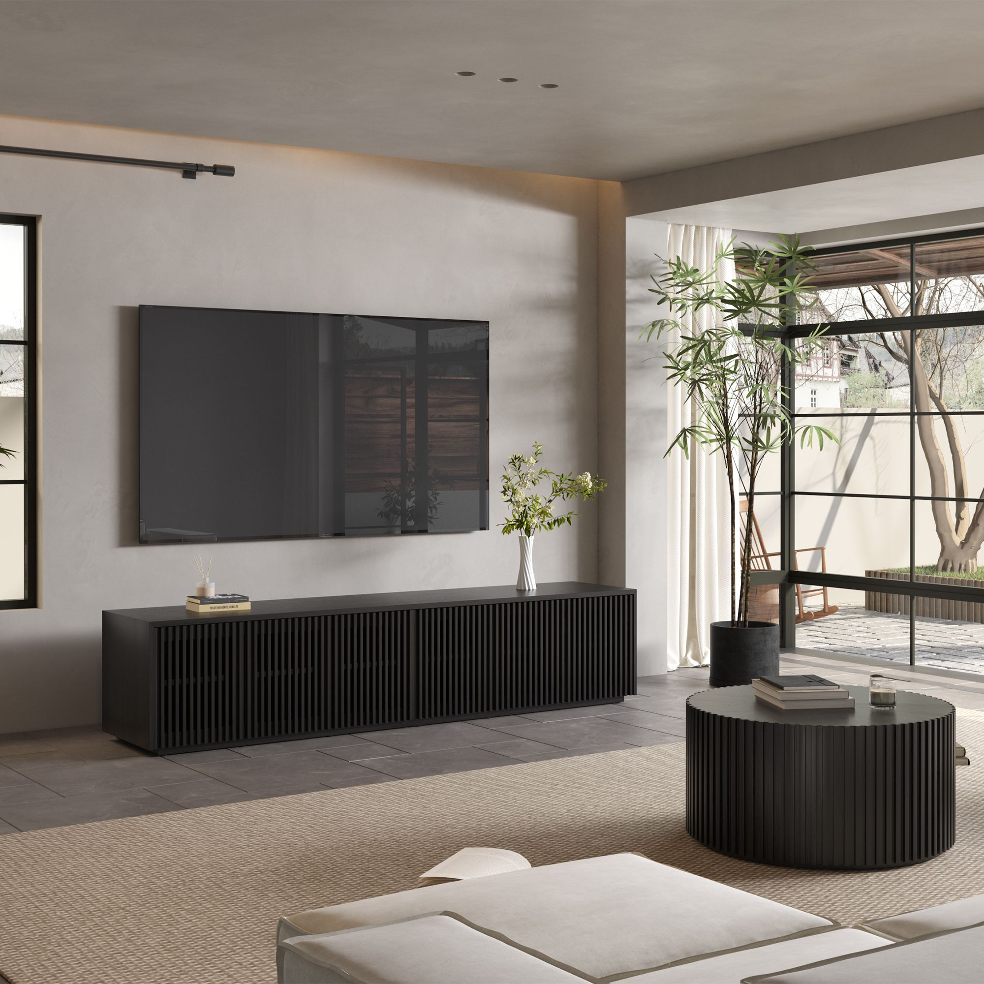 Aeolus Modern Wood TV Stand