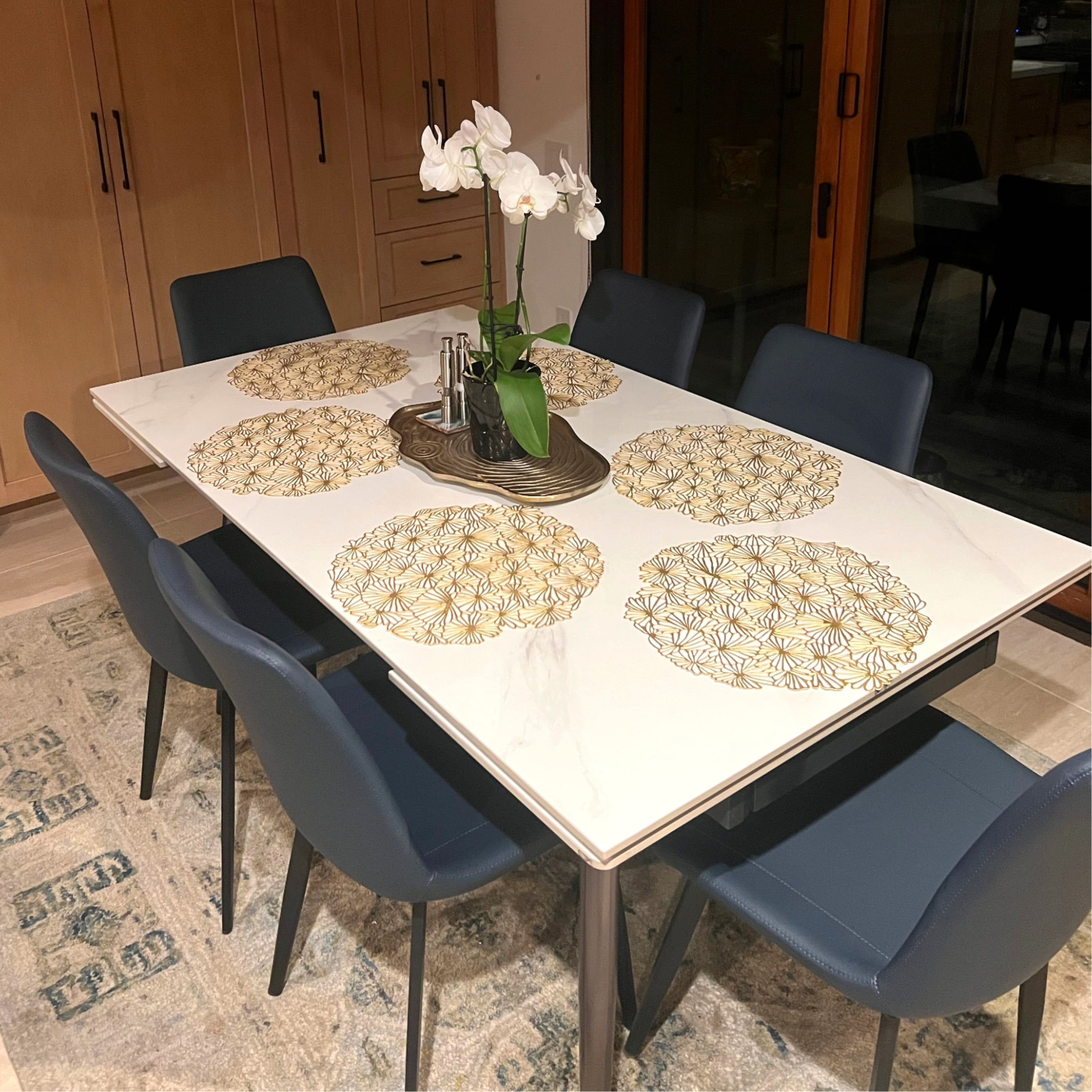 Rivaro Contemporary Leather Dining Chairs (Set of 2)