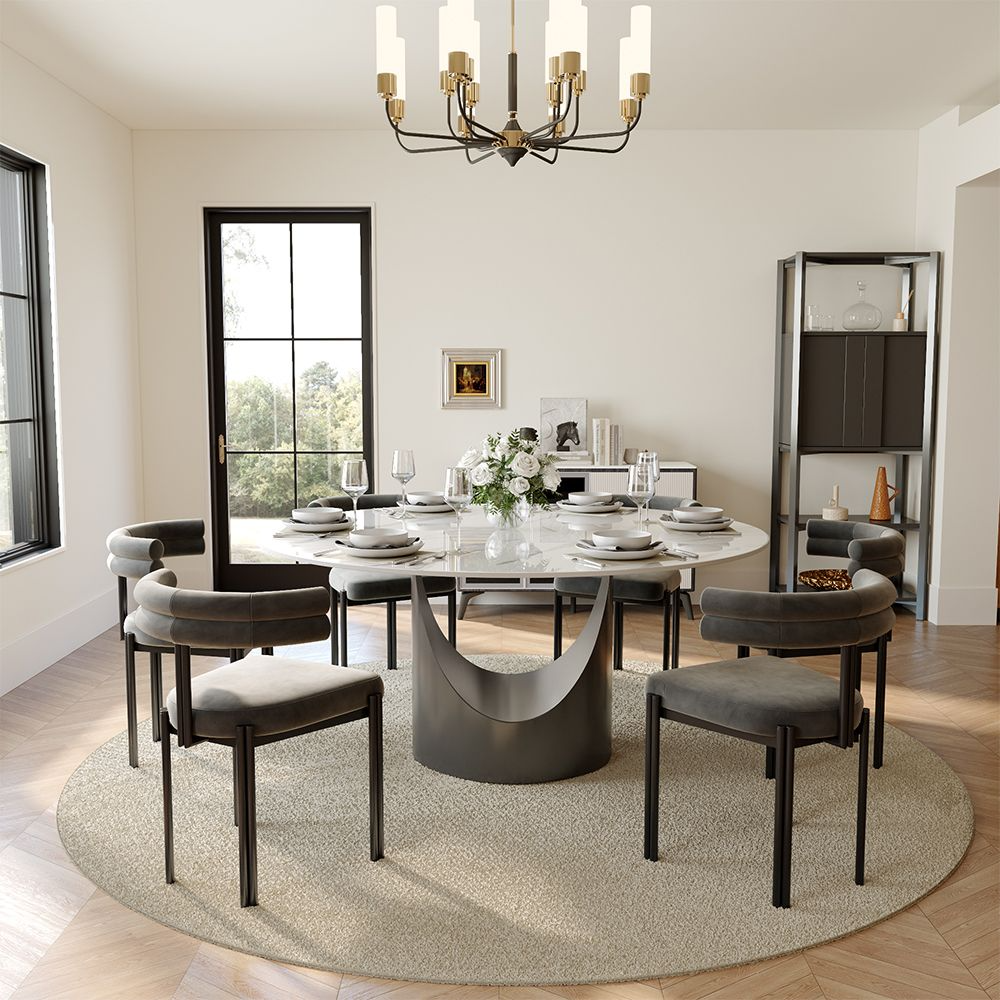 Aurelio Luxe Round Sintered Stone Dining Table