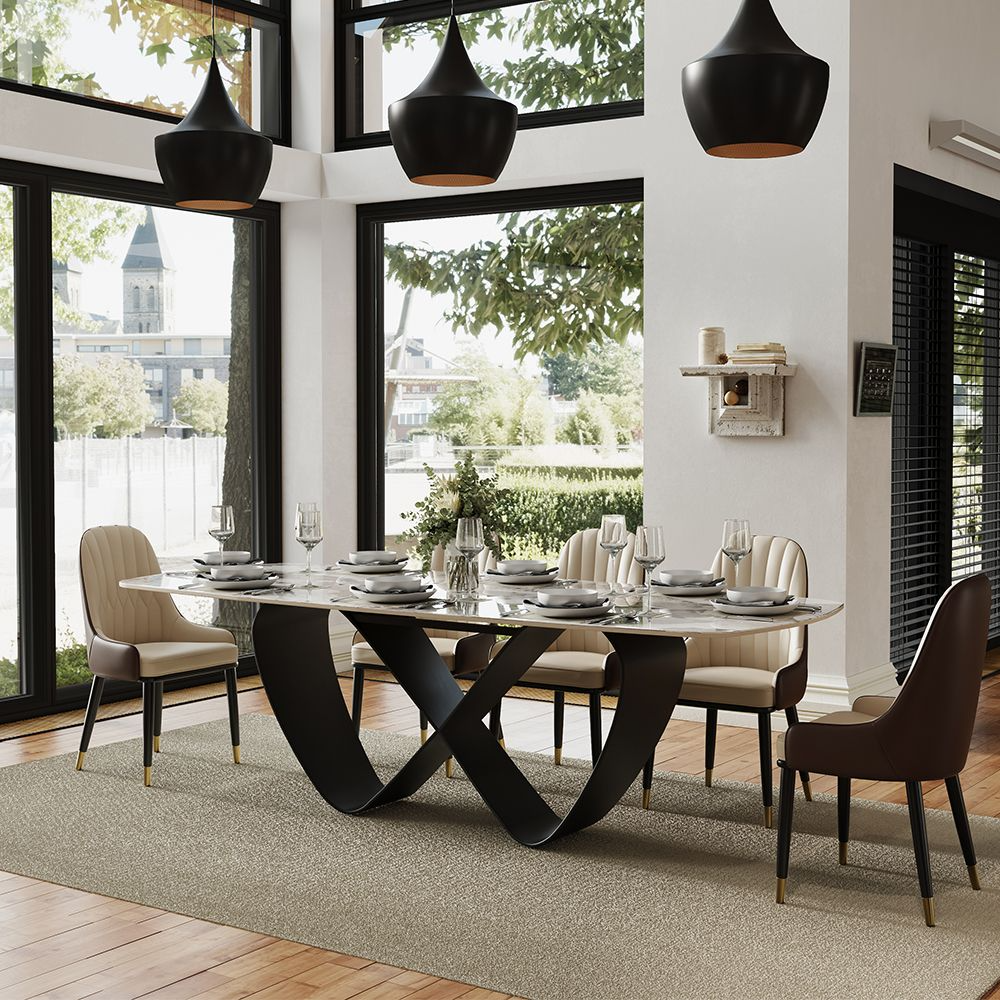 NovaLux Rectangular Sintered Stone Dining Table