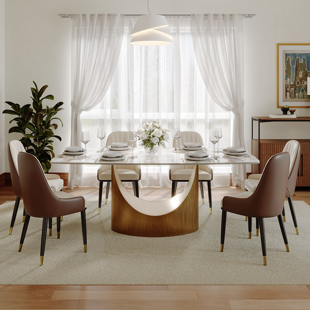Aurelio Recta Matte Sintered Stone Dining Table