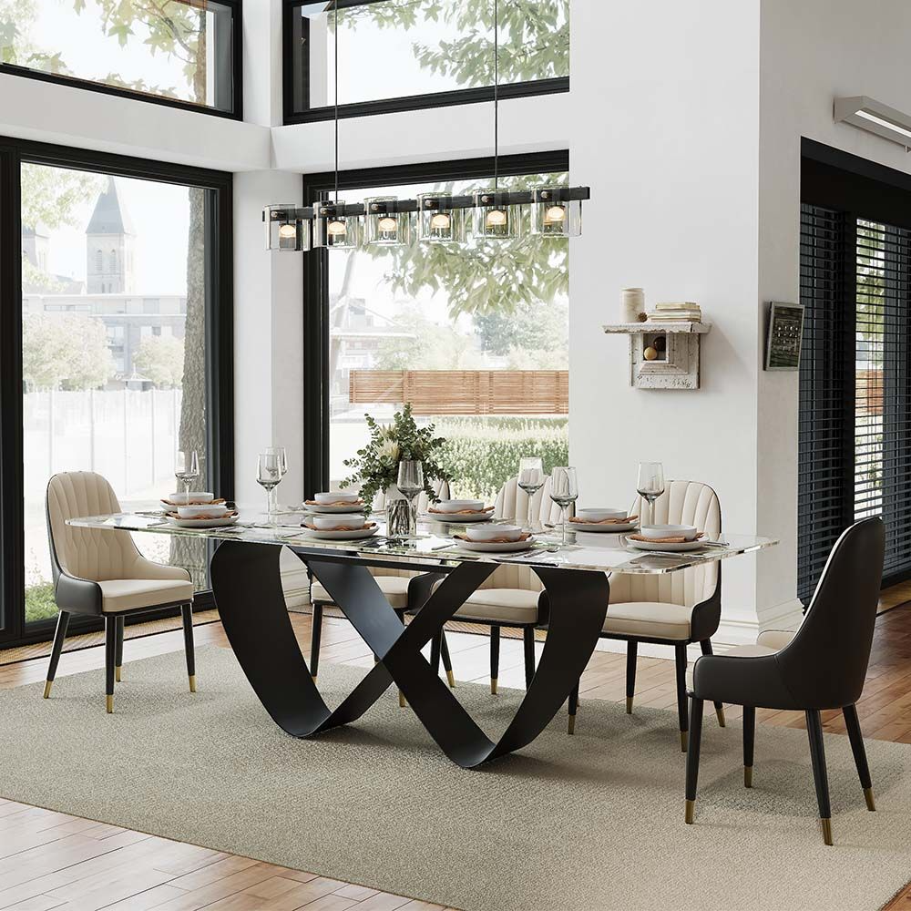 NovaLux Rectangular Sintered Stone Dining Table