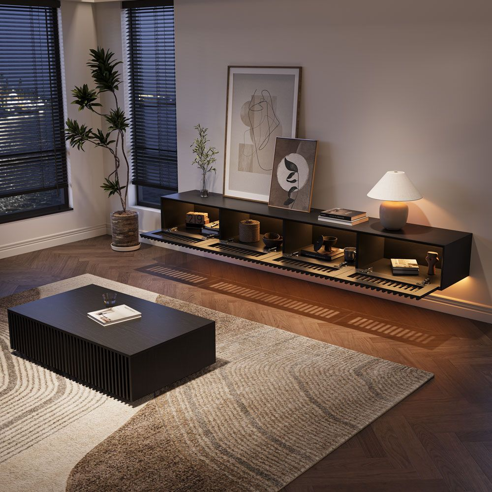 Aeolus Mid-Century Floating LED TV Console