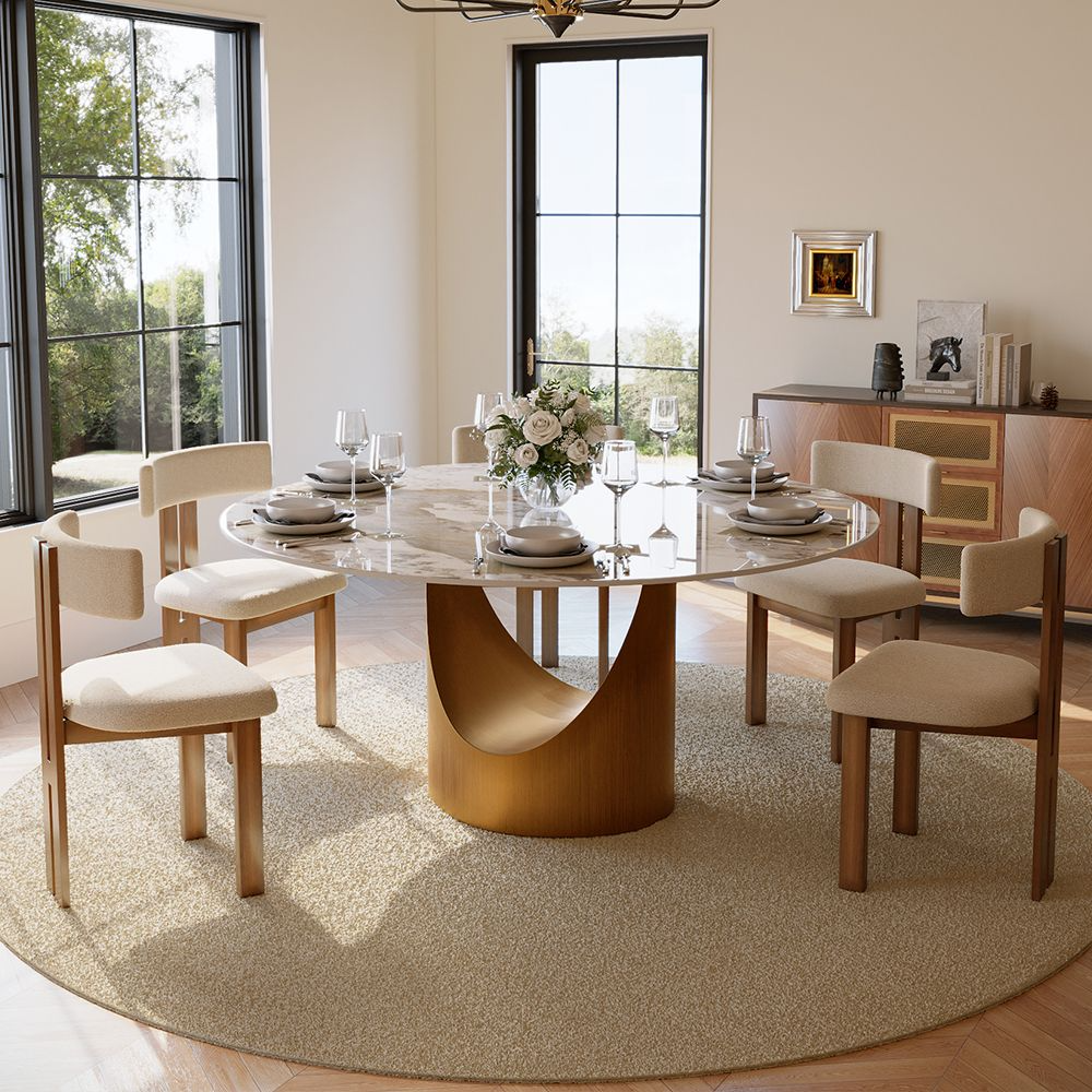 Aurelio Luxe Round Sintered Stone Dining Table