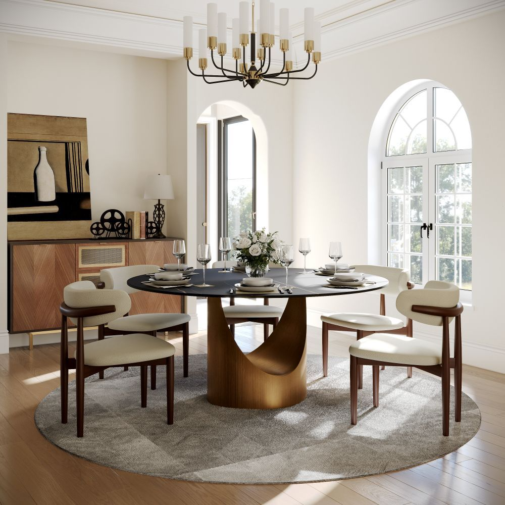Aurelio Luxe Round Sintered Stone Dining Table