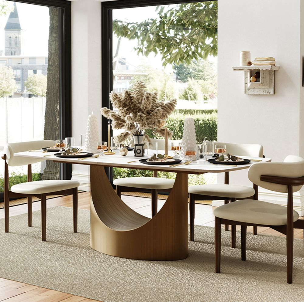 Aurelio Recta Matte Sintered Stone Dining Table