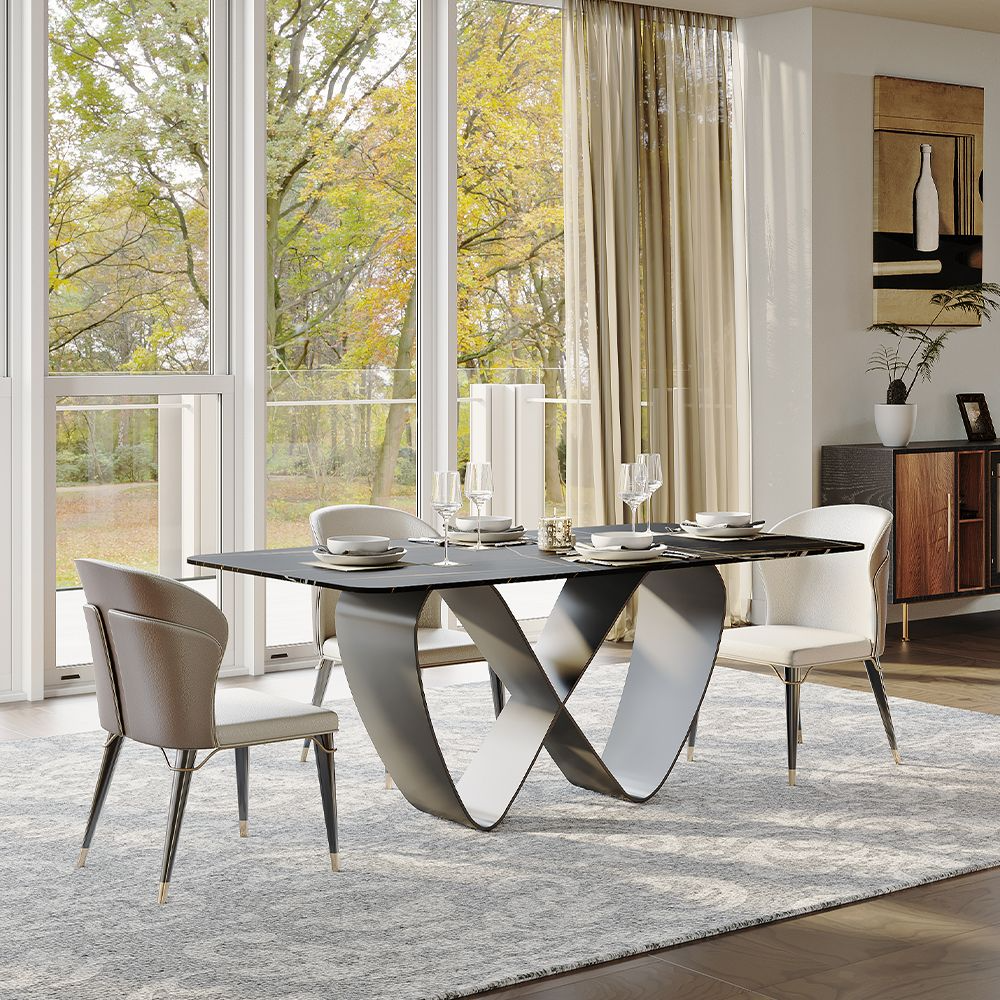 NovaLux Rectangular Sintered Stone Dining Table