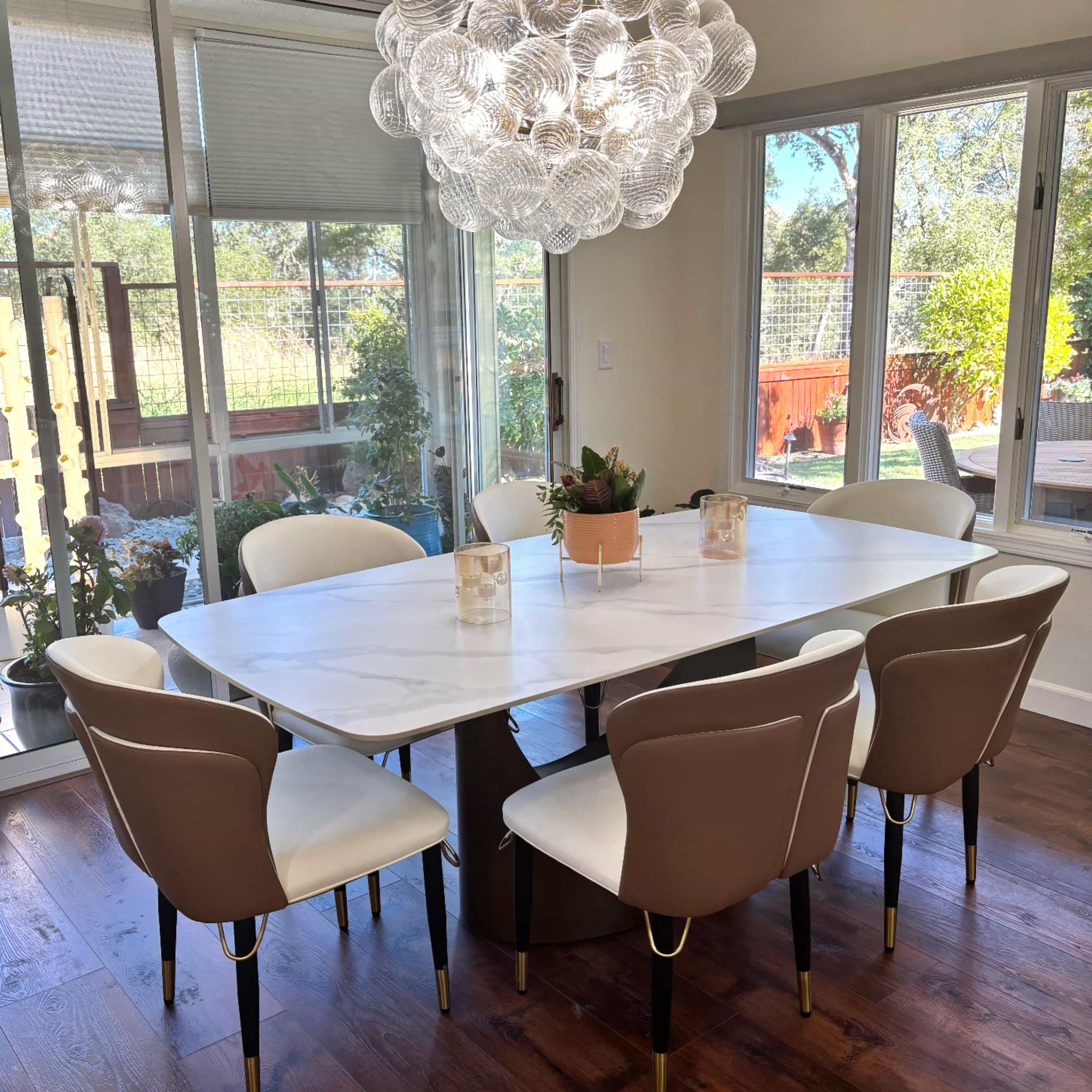 Solena Pair of Modern Upholstered Dining Chairs