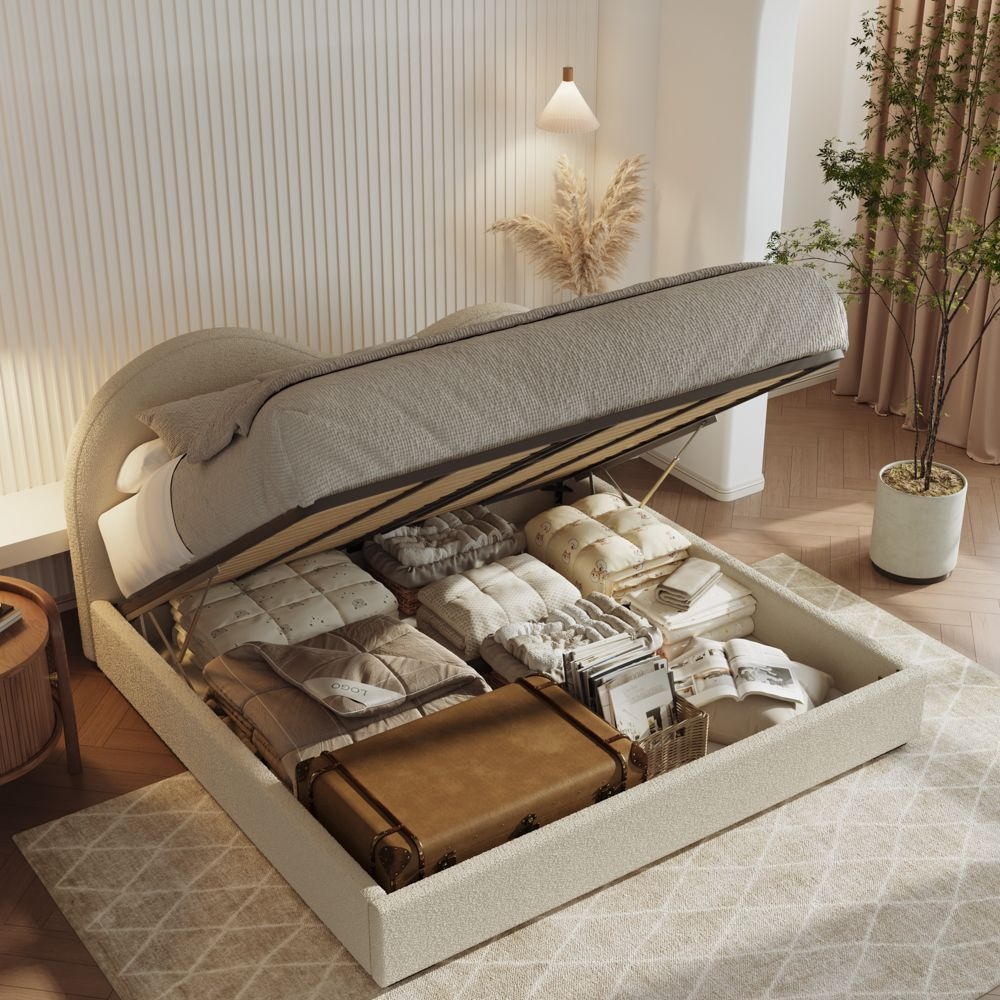 Cloud – Bouclé Upholstered Storage Bed