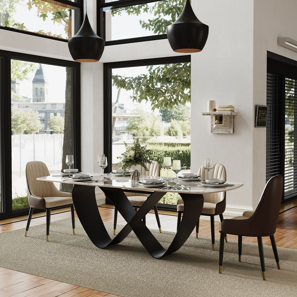 NovaLux Rectangular Sintered Stone Dining Table