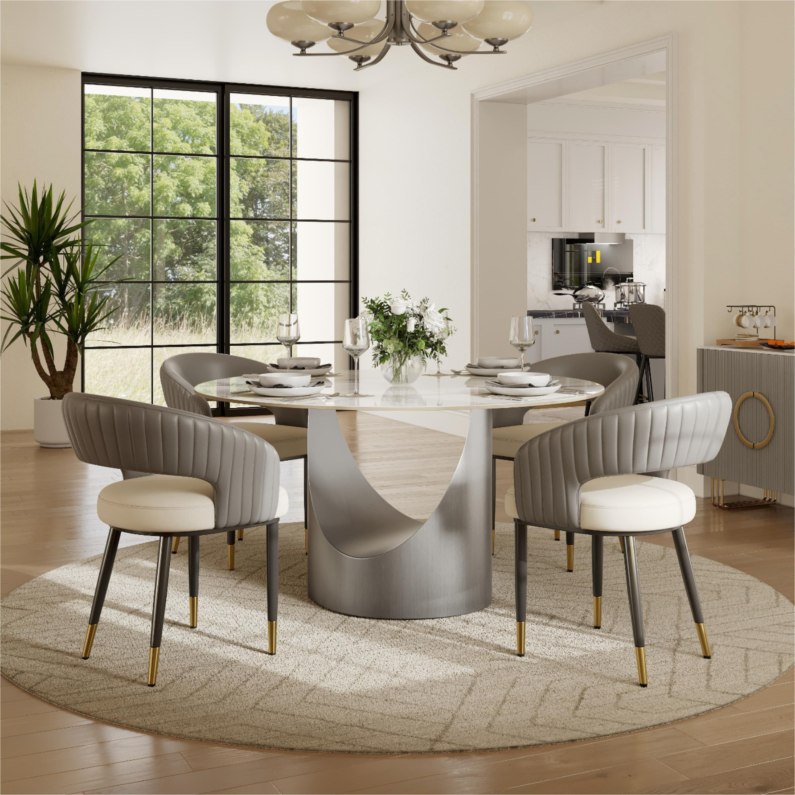Seren 50 cm Modern Upholstered Dining Chairs — Set of 2