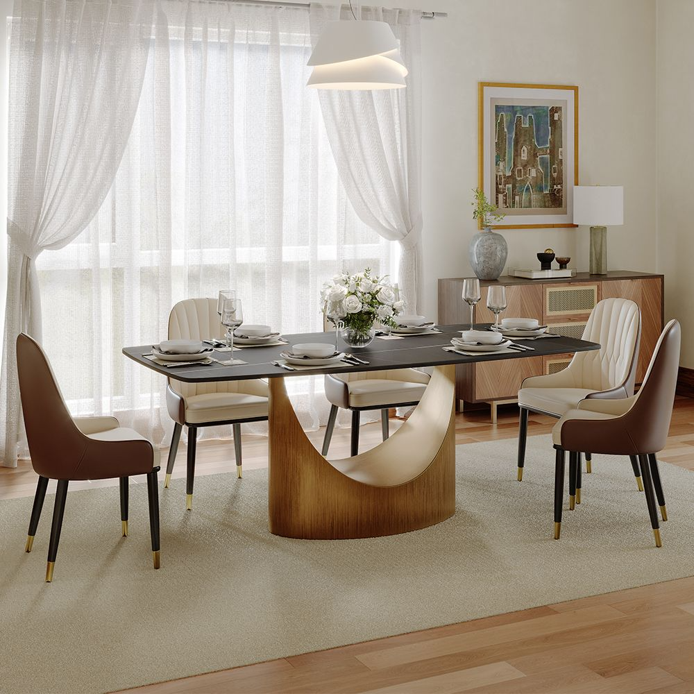 Aurelio Recta Matte Sintered Stone Dining Table